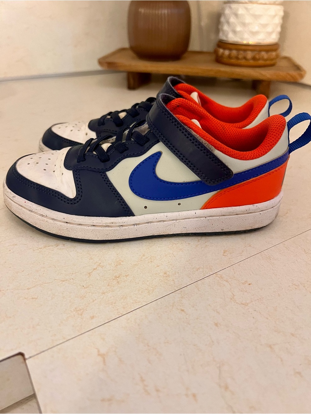 Nike Kids Low-Top Sneakers - Navy Blue/White/Orange
